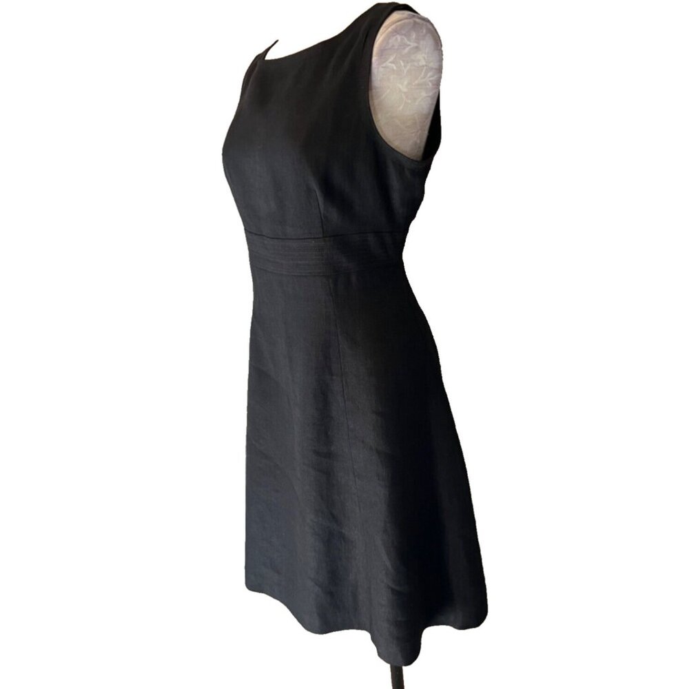 Talbots Dress Black 10 P 10P Irish Linen A Line Classic Career Church Party - Picture 5 of 10
